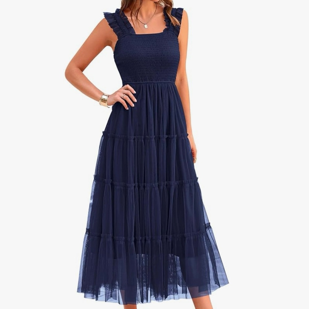 Navy Blue Tulle Dress | Size Medium